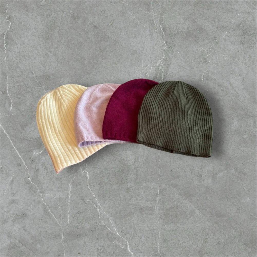 Set of Four Knit Beanies in Assorted Colors